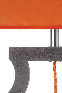 Table lamp orange taffeta shade white interior Classic. Matlight. 