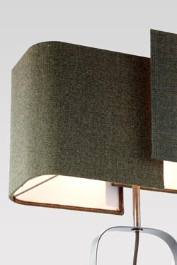 Beige marble and burnished brass table lamp. Matlight. 