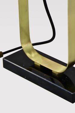 Marquiniablack marble and satin brass table lamp. Matlight. 