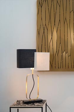 Marquiniablack marble and satin brass table lamp. Matlight. 