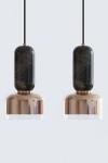 Andromède suspension en marbre noir et laiton satiné. Matlight. 