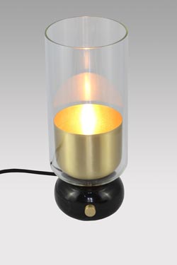 Andromeda black marble and satin brass table lamp. Matlight. 