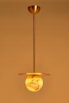 Moons round pendant in alabaster and satin brass. Matlight. 