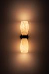 Demetra 2-light black and gold alabaster wall lamp. Matlight. 