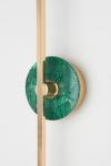 Stick contemporary wall lamp in  brass and  green marble. Matlight. 