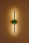 Stick contemporary wall lamp in  brass and  green marble. Matlight. 