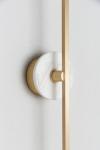 Grand Stick large contemporary wall light in satin-finish brass and alabaster. Matlight. 
