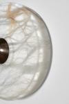 Circle round wall lamp in alabaster and bronze. Matlight. 