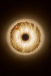 Circle round wall lamp in alabaster and bronze. Matlight. 