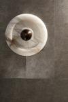 Circle round wall lamp in alabaster and bronze. Matlight. 