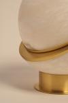 Offset Globe table lamp in alabaster. Matlight. 