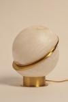 Offset Globe table lamp in alabaster. Matlight. 