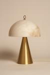 Mushroom table lamp in alabaster and satin-finish brass Funghetto. Matlight. 