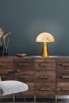 Mushroom table lamp in alabaster and satin-finish brass Funghetto. Matlight. 