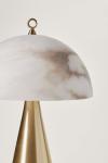 Mushroom table lamp in alabaster and satin-finish brass Funghetto. Matlight. 