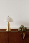 Mushroom table lamp in alabaster and satin-finish brass Funghetto. Matlight. 