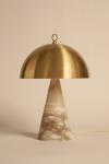 Mushroom table lamp with alabaster base Funghetto. Matlight. 
