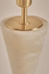 Hourglass table lamp in alabaster and brass Silhouette. Matlight. 