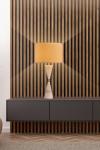 Hourglass table lamp in alabaster and brass Silhouette. Matlight. 