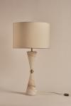 Hourglass table lamp in alabaster and brass Silhouette. Matlight. 
