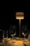 Cordless lamp in satin-finish brass and alabaster Tommy. Matlight. 