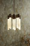 Selene bronze and selenite design chandelier. Matlight. 