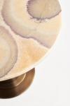Drum round coffee table in onyx and patinated bronze. Matlight. 