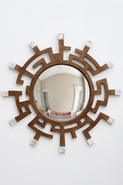 Bronze and alabaster convex mirror Circe. Matlight. 