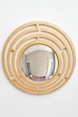 Nemesi convex mirror with gold leaf finish. Matlight. 