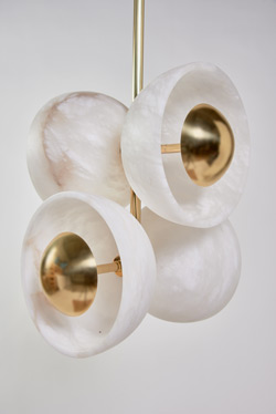 Alabaster pendant lamp with integrated LED light Butterfly. Matlight. 