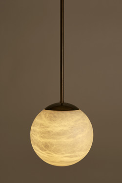 Alabaster Moon round alabaster pendant light. Matlight. 