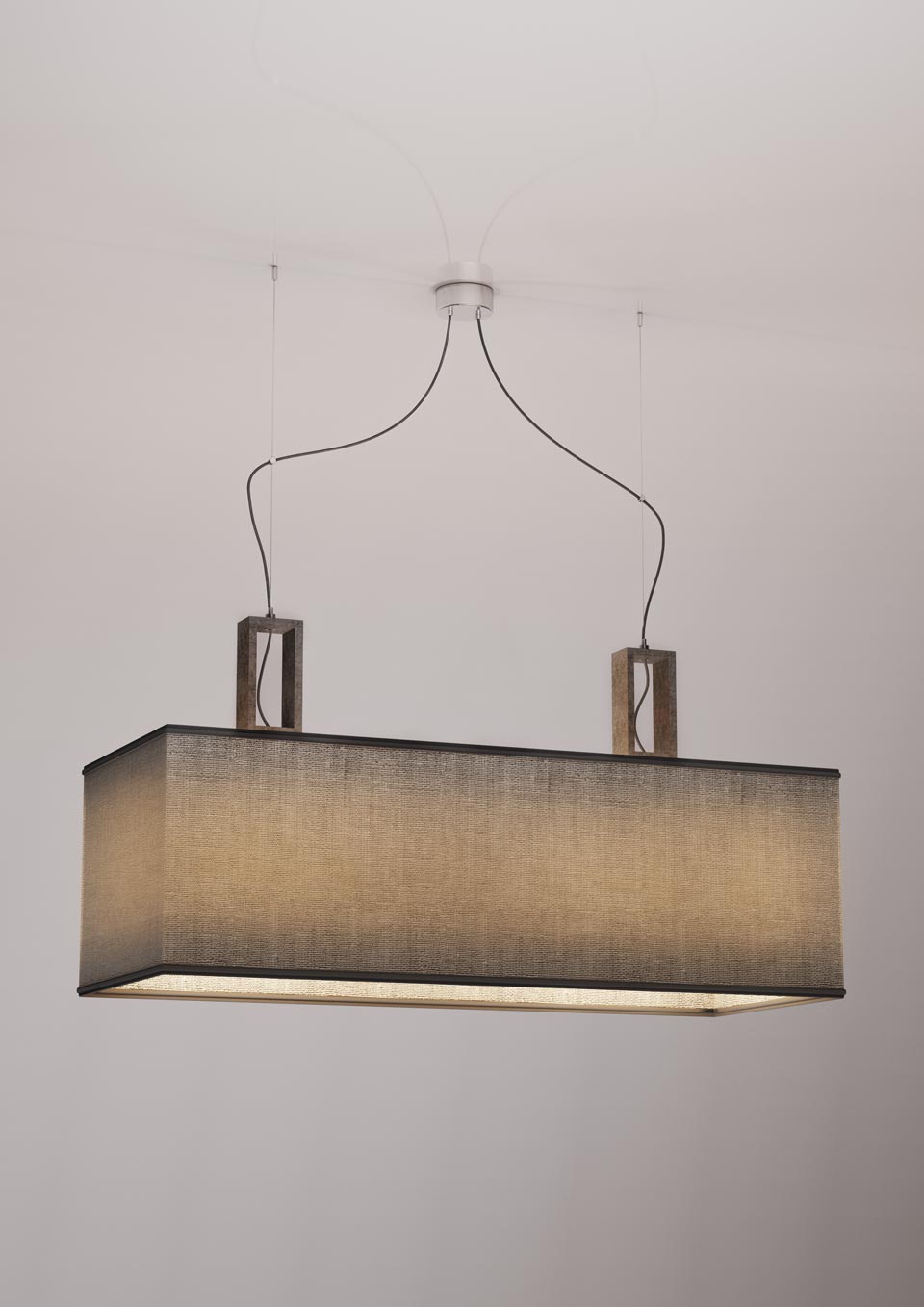 Contemporary gray double pendant in marble. Matlight. 
