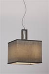 Contemporary simple pendant lampshade in gray cotton and golden interior. Matlight. 