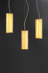 Triple pendant in yellow onyx TECH. Matlight. 