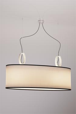 White double Deco Pendant in Carrara Marble. Matlight. 