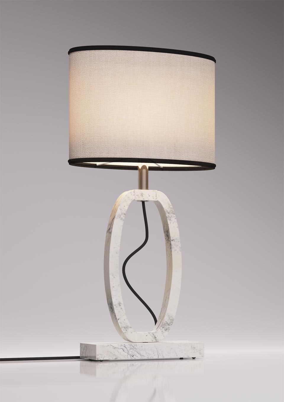 Petite lampe de table Déco en marbre de Carrare . Matlight. 