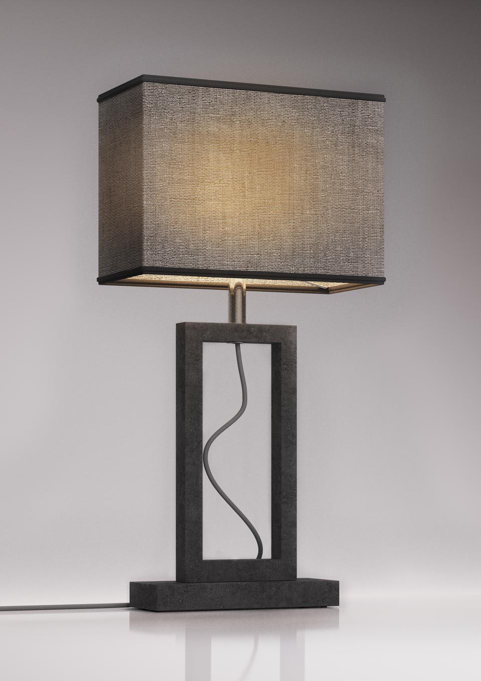 Petite lampe de table en marbre gris Contemporary. Matlight. 