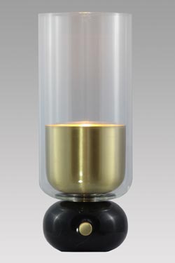 Andromeda black marble and satin brass table lamp. Matlight. 