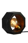 Black marble octagonal table lamp. Matlight. 