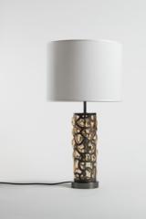 Blown Clouds glass and bronze metal table lamp. Matlight. 