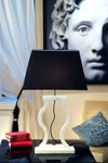 Classic Carrara marble table lamp. Matlight. 
