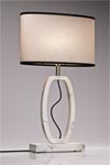 Deco white marble tablelamp large model. Matlight. 