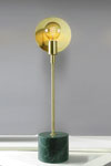 Essential satin brass and green marble Guatemala table lamp . Matlight. 