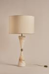 Hourglass table lamp in alabaster and brass Silhouette. Matlight. 
