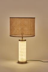 Table lamp in alabaster and wickerwork Hortensia. Matlight. 
