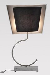 Lamp in white Carrara marble and satin nickel. Matlight. Lamp in white Carrara marble and satin nickel. Matlight.