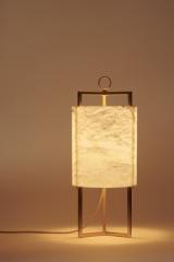 Lantern table lamp in alabaster and gilded metal Lantern. Matlight. 