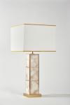 Large Art Deco table lamp in alabaster and brass Mole. Matlight. 