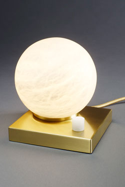 Moons table lamp marble ball Carrara. Matlight. 
