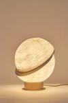 Offset Globe table lamp in alabaster. Matlight. 